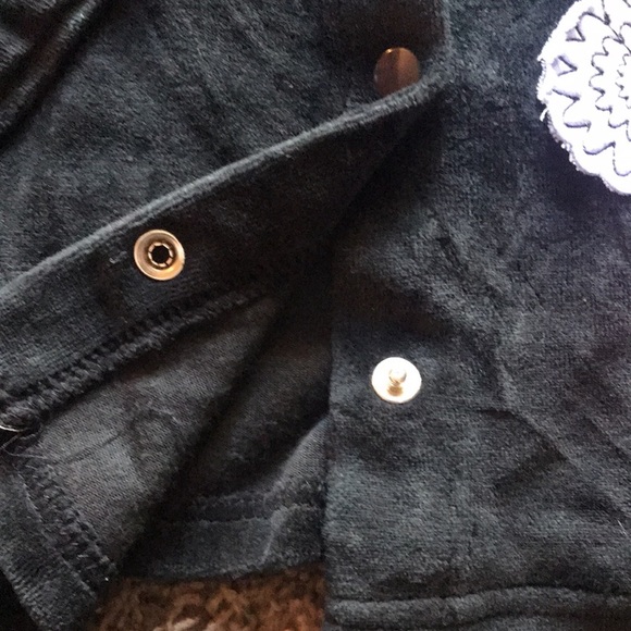 Macy’s WARM Black Button Up Matching Super Soft Thick Warm Flower Pants Top - Picture 3 of 5